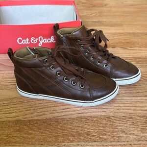 Boys Lace Up Sneaker Boot Shoe Florian Youth 4 Brown